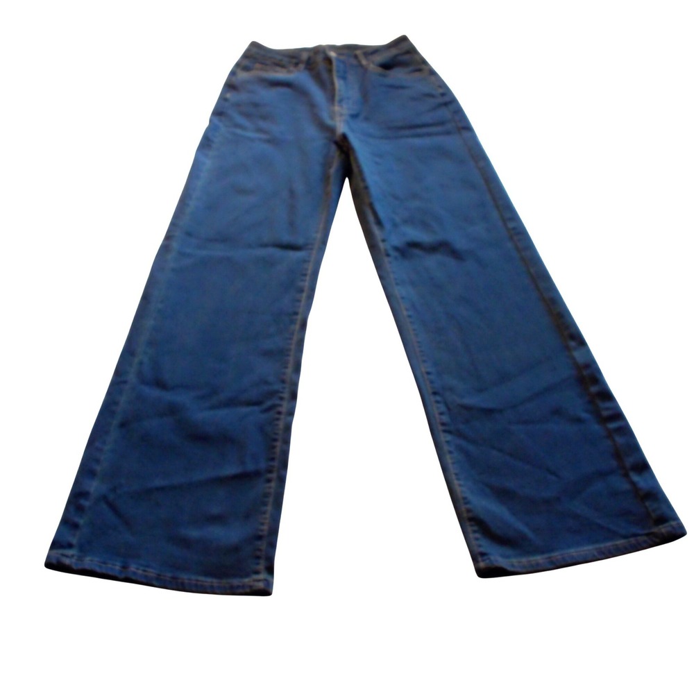 SHEIN Medium Wash High Waisted Wide Leg Denim Jeans Size 6 M 38